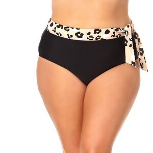 NWT! Terra & Sky Ladies High Waisted Wild Animal Print Bikini Bottom Plus Sz 2X